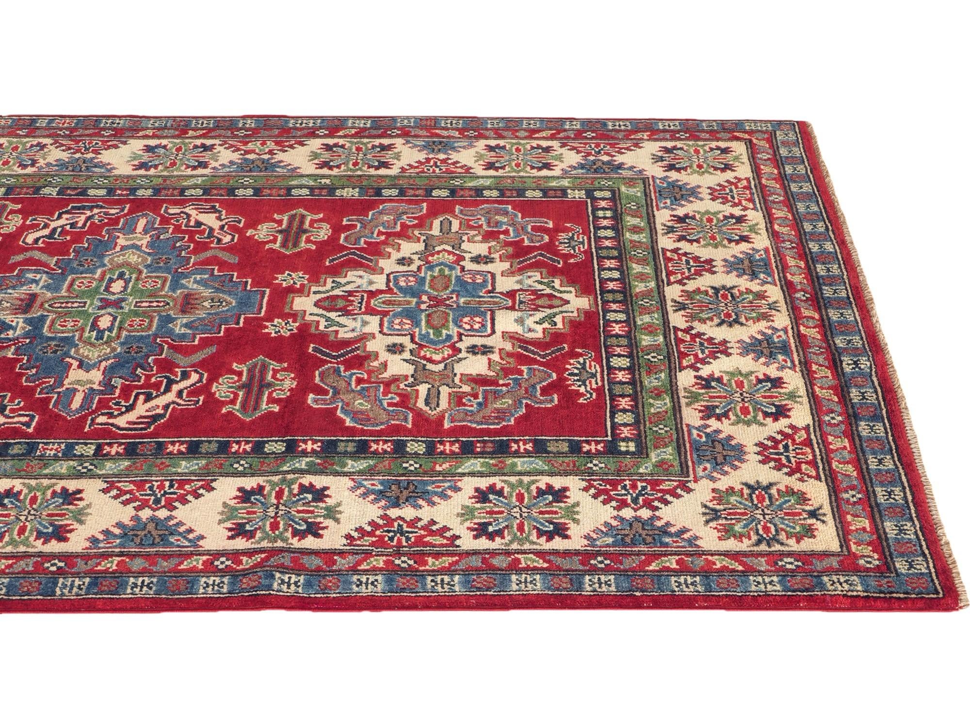 4' 10 x 7' 3 Hand Knotted Kazak Rug
