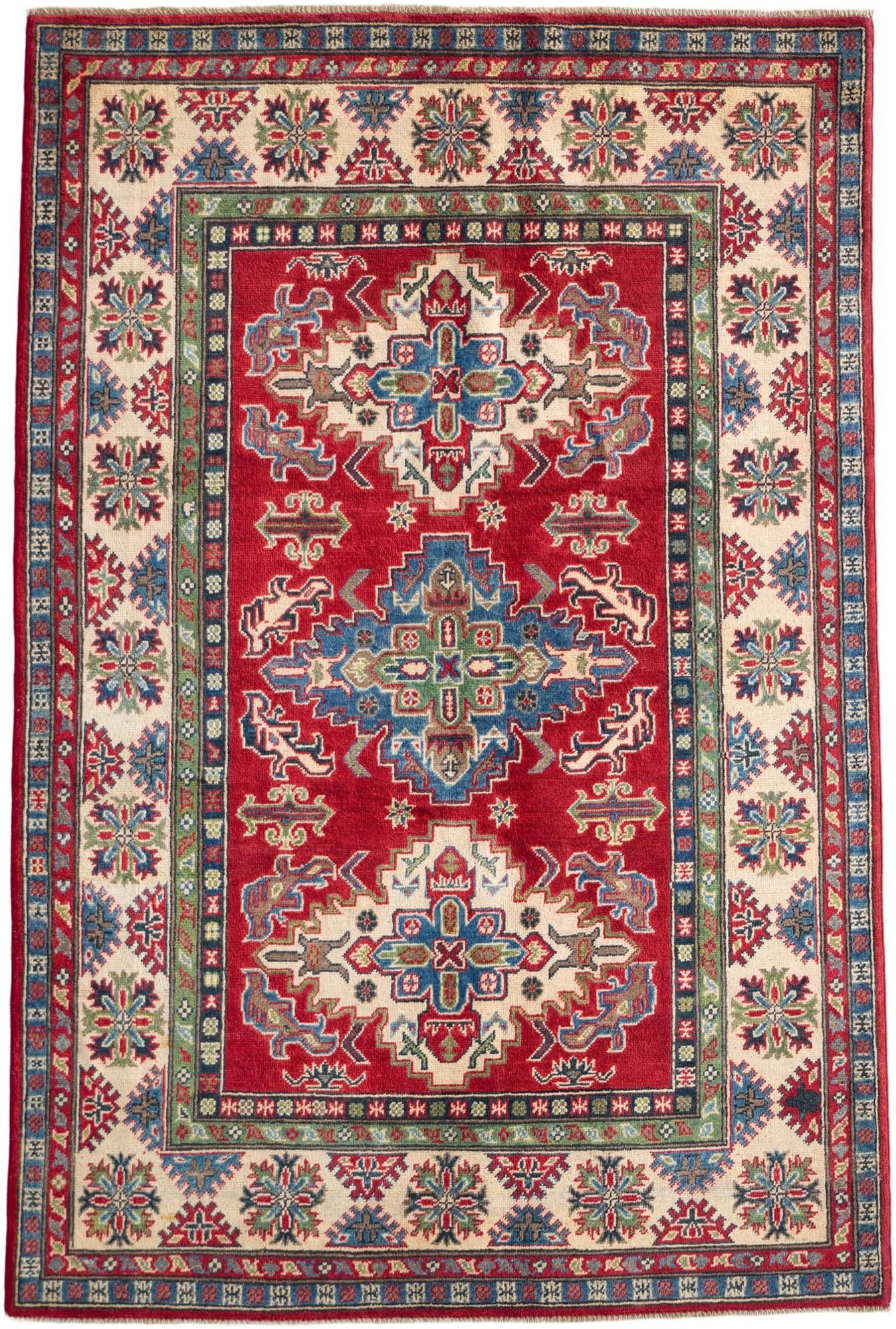 4' 10 x 7' 3 Hand Knotted Kazak Rug