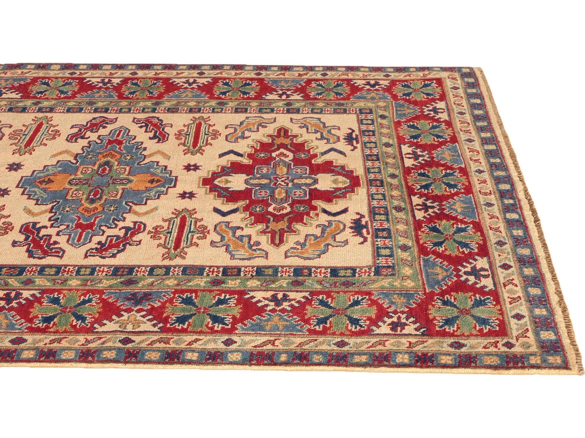 5' x 6' 8 Hand Knotted Kazak Rug