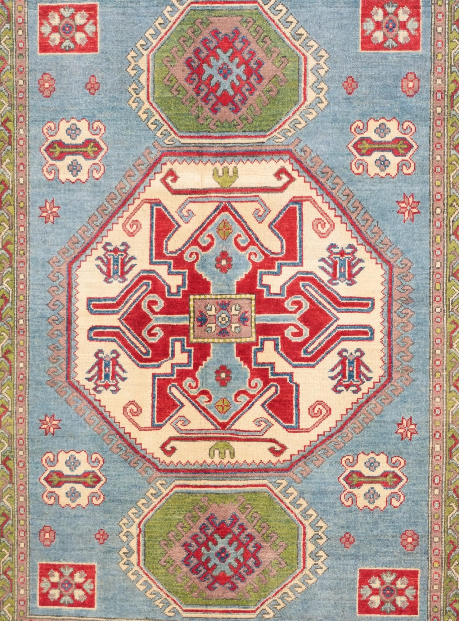 4' 11 x 7' Hand Knotted Kazak Rug