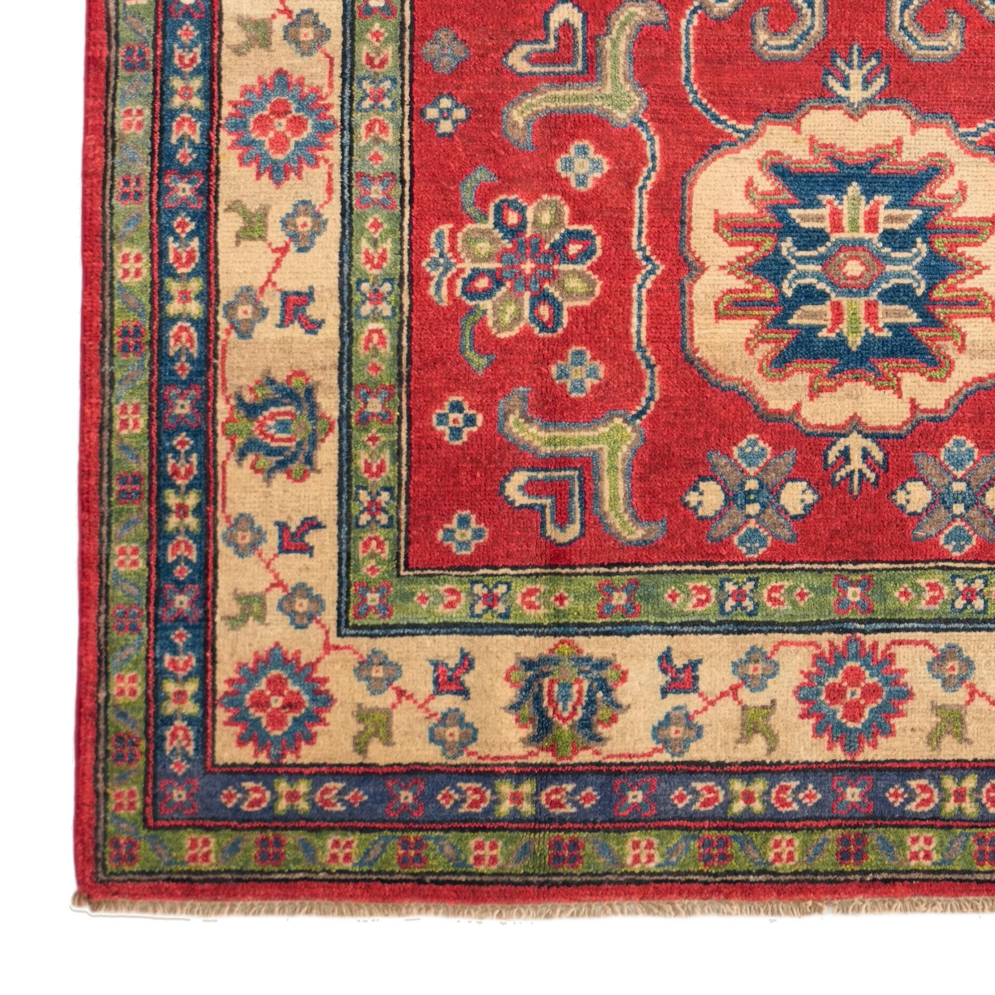 4' 3 x 6' Hand Knotted Kazak Rug