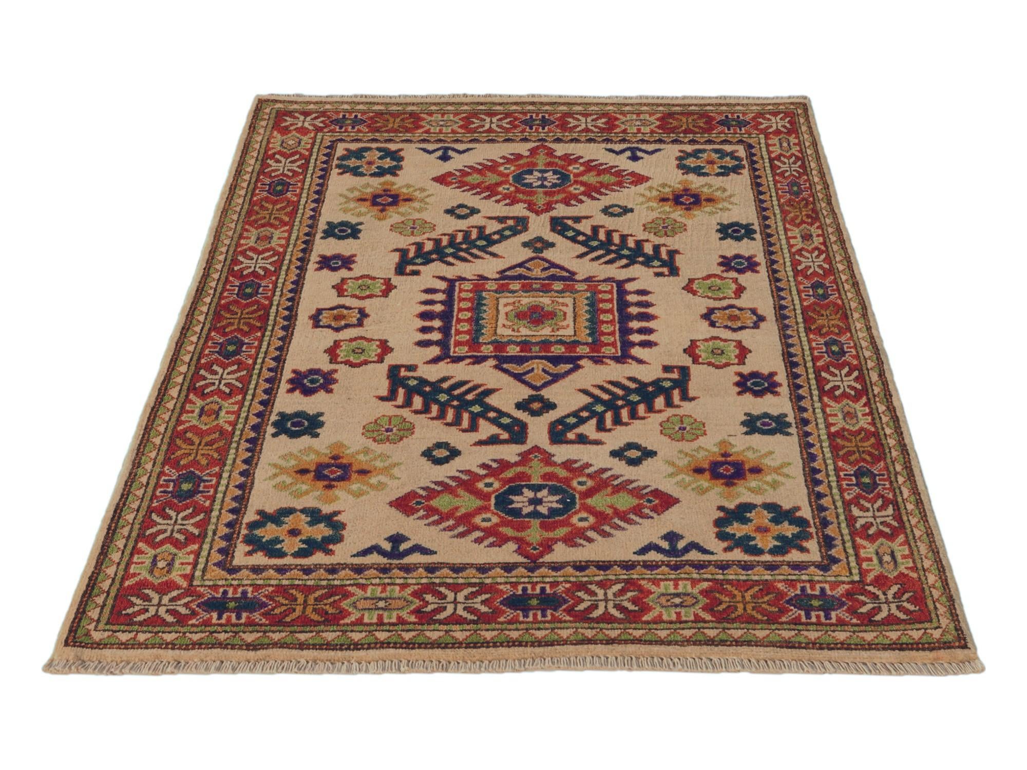 100cm x 145cm anudado a mano Kazak Alfombra