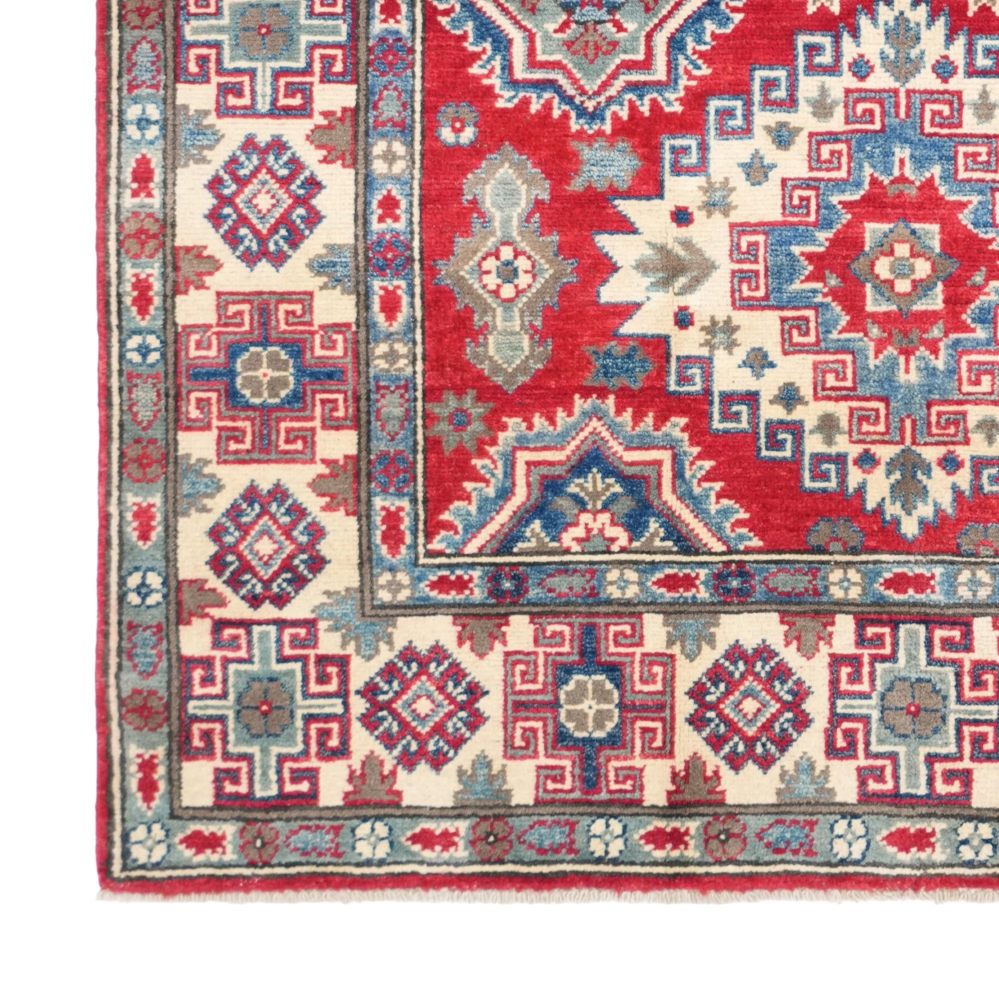 4' x 5' 11 Hand Knotted Kazak Rug