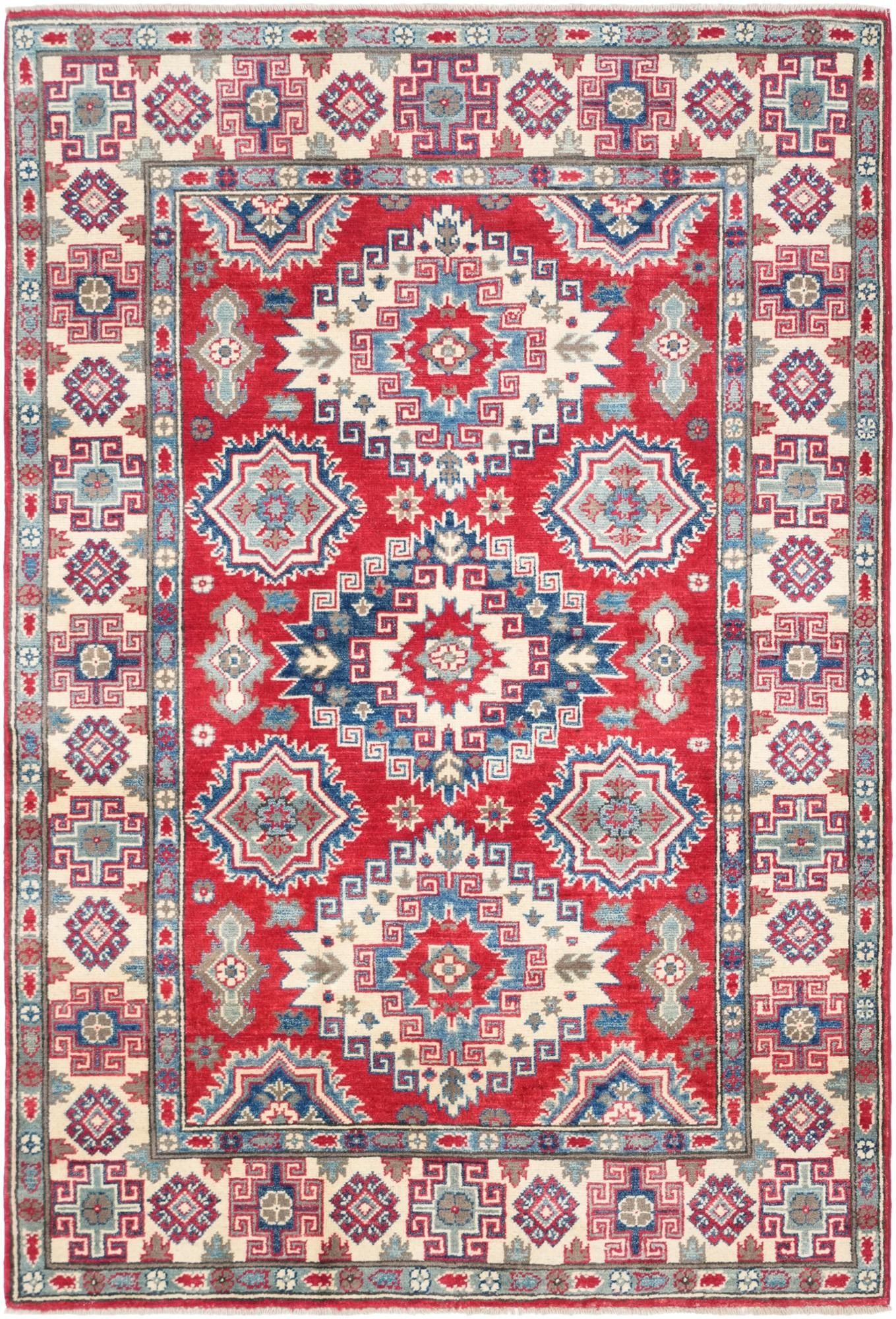 4' x 5' 11 Hand Knotted Kazak Rug