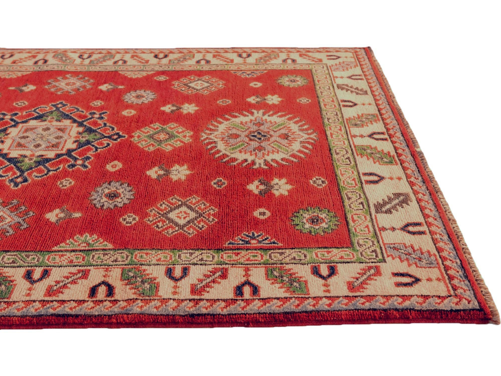3' 5 x 4' 10 Hand Knotted Kazak Rug