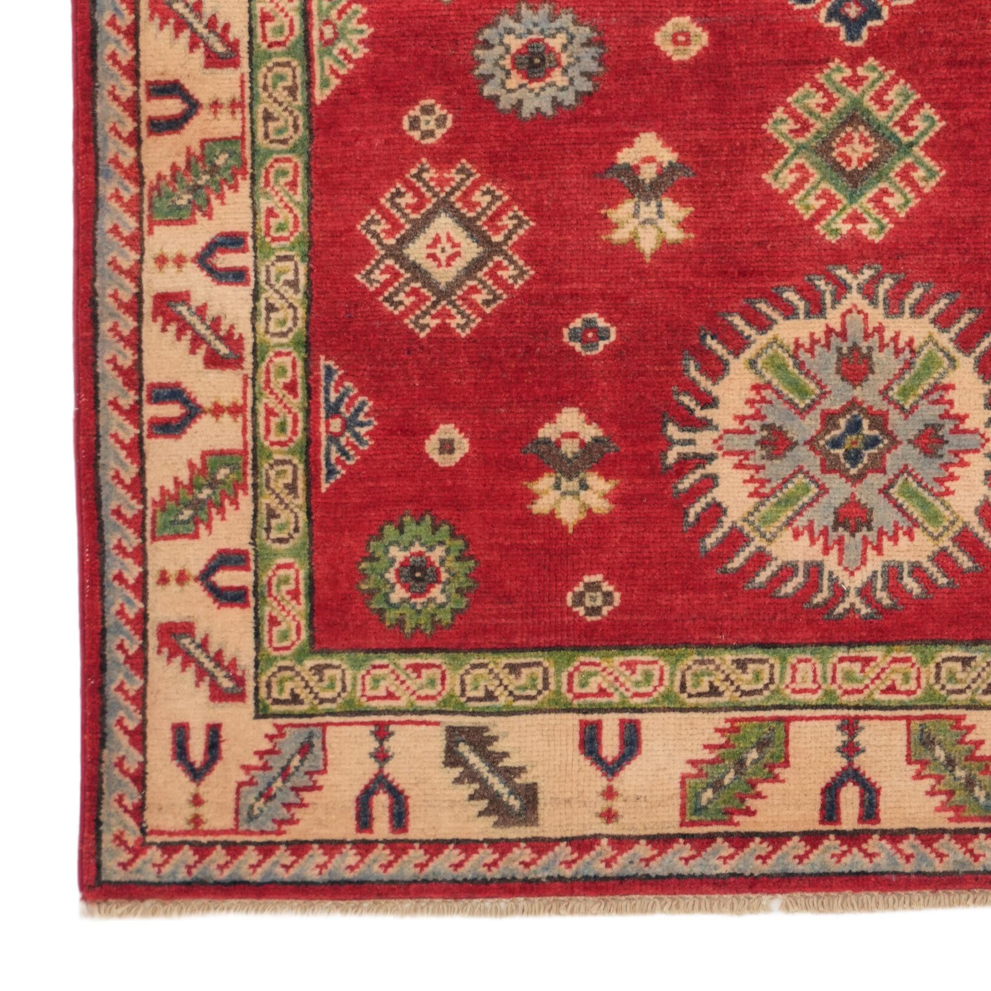 3' 5 x 4' 10 Hand Knotted Kazak Rug