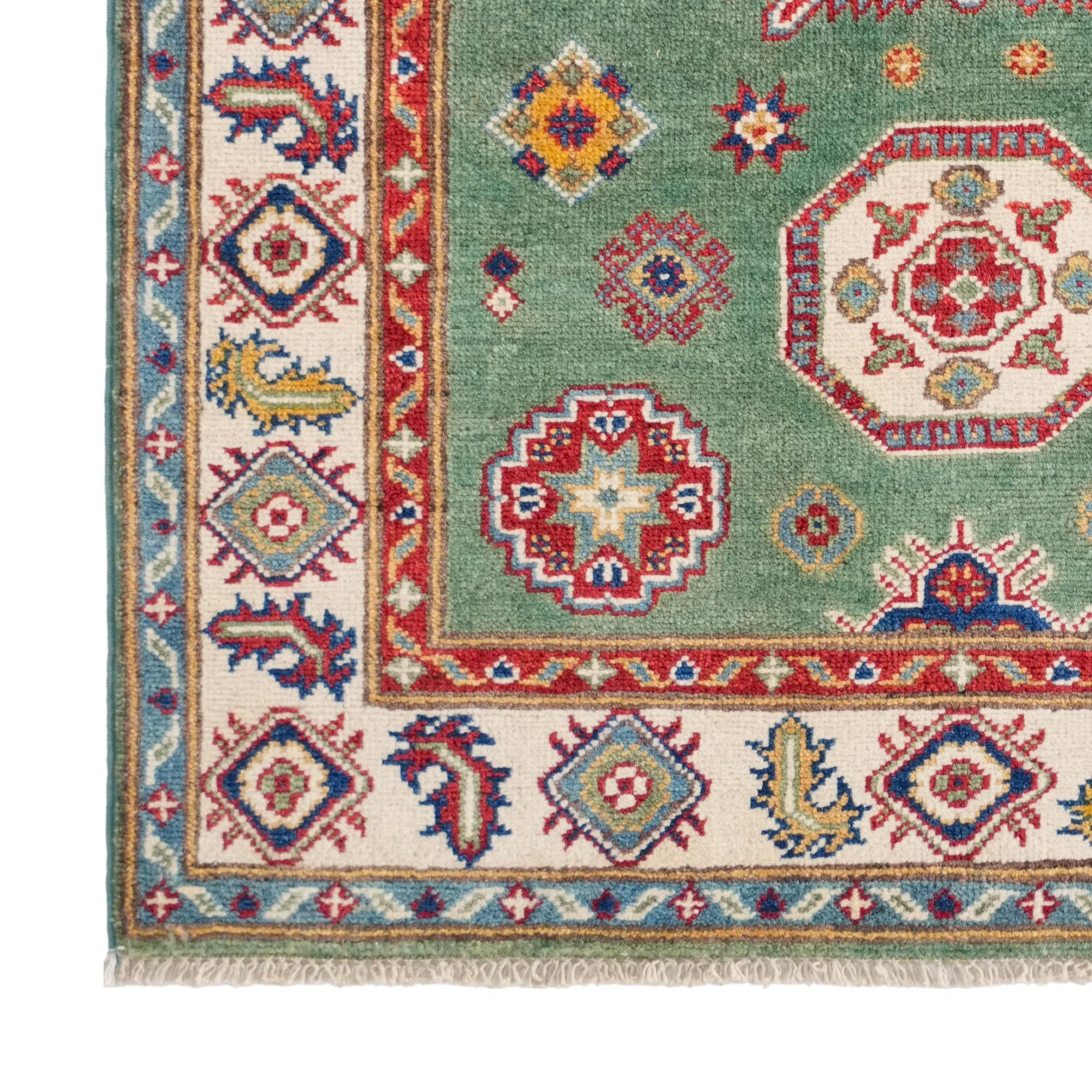 100cm x 140cm Handgeknüpft Kazak Teppich