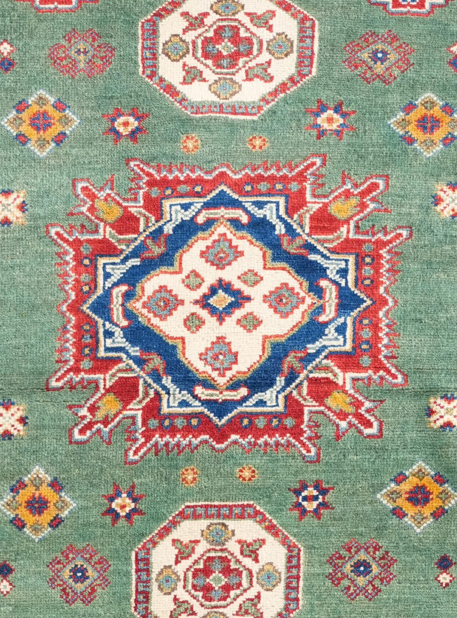 3' 4 x 4' 8 Hand Knotted Kazak Rug
