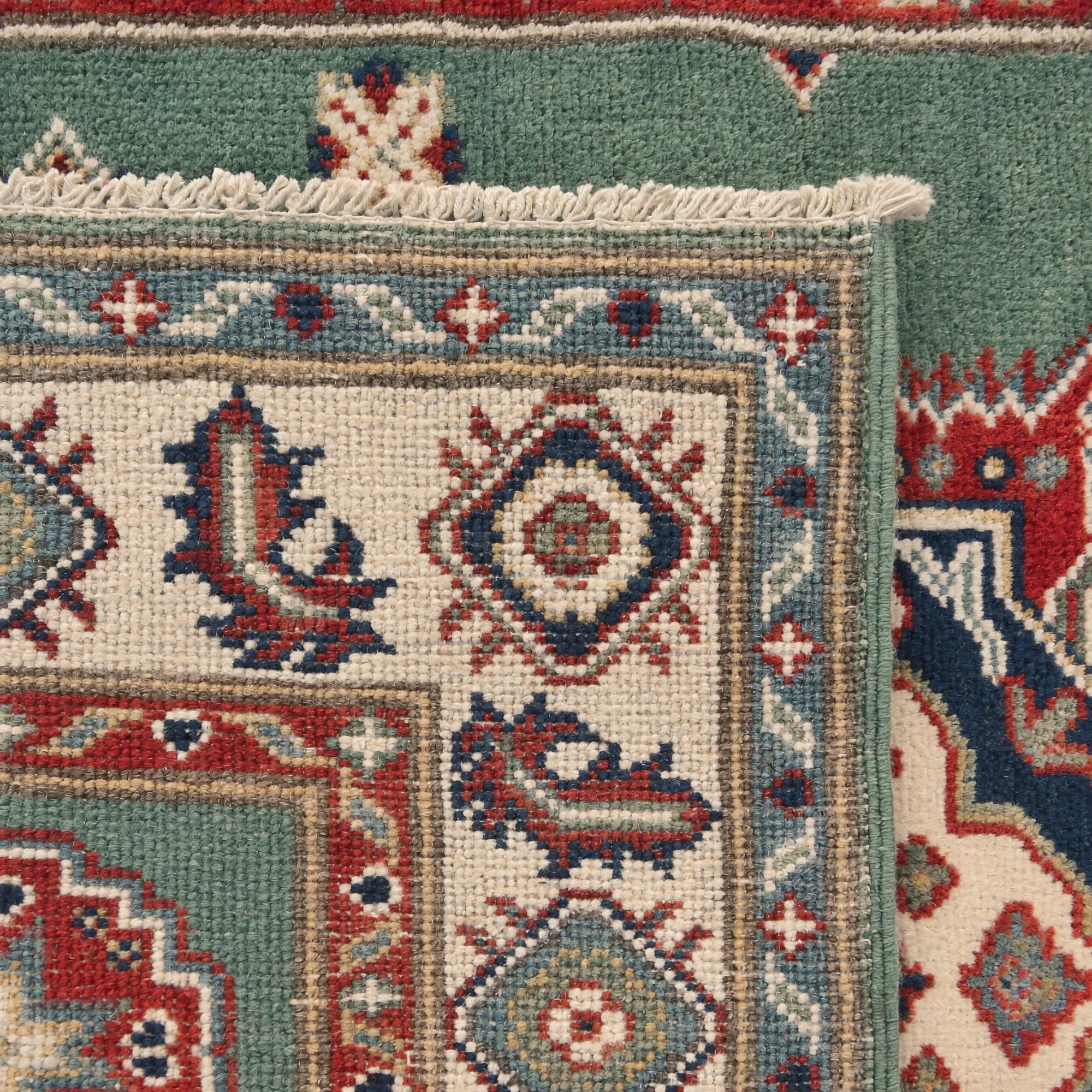 100cm x 140cm Handgeknüpft Kazak Teppich