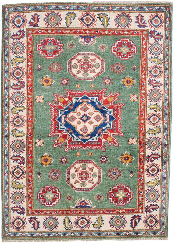 3' 4 x 4' 8 Hand Knotted Kazak Rug