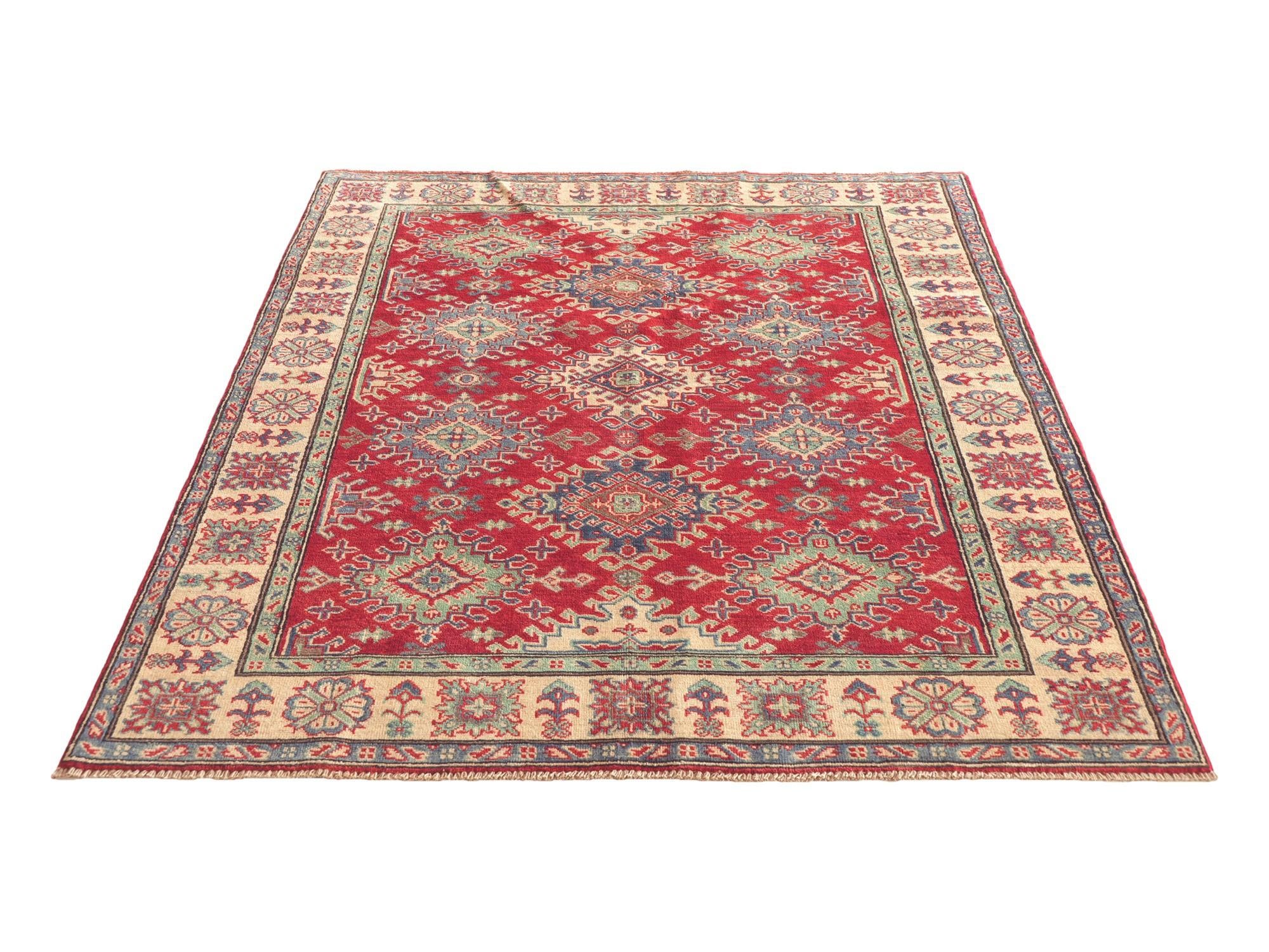 Detail image 5 of 10: 5' x 6' 6 Hand Knotted Kazak Rug