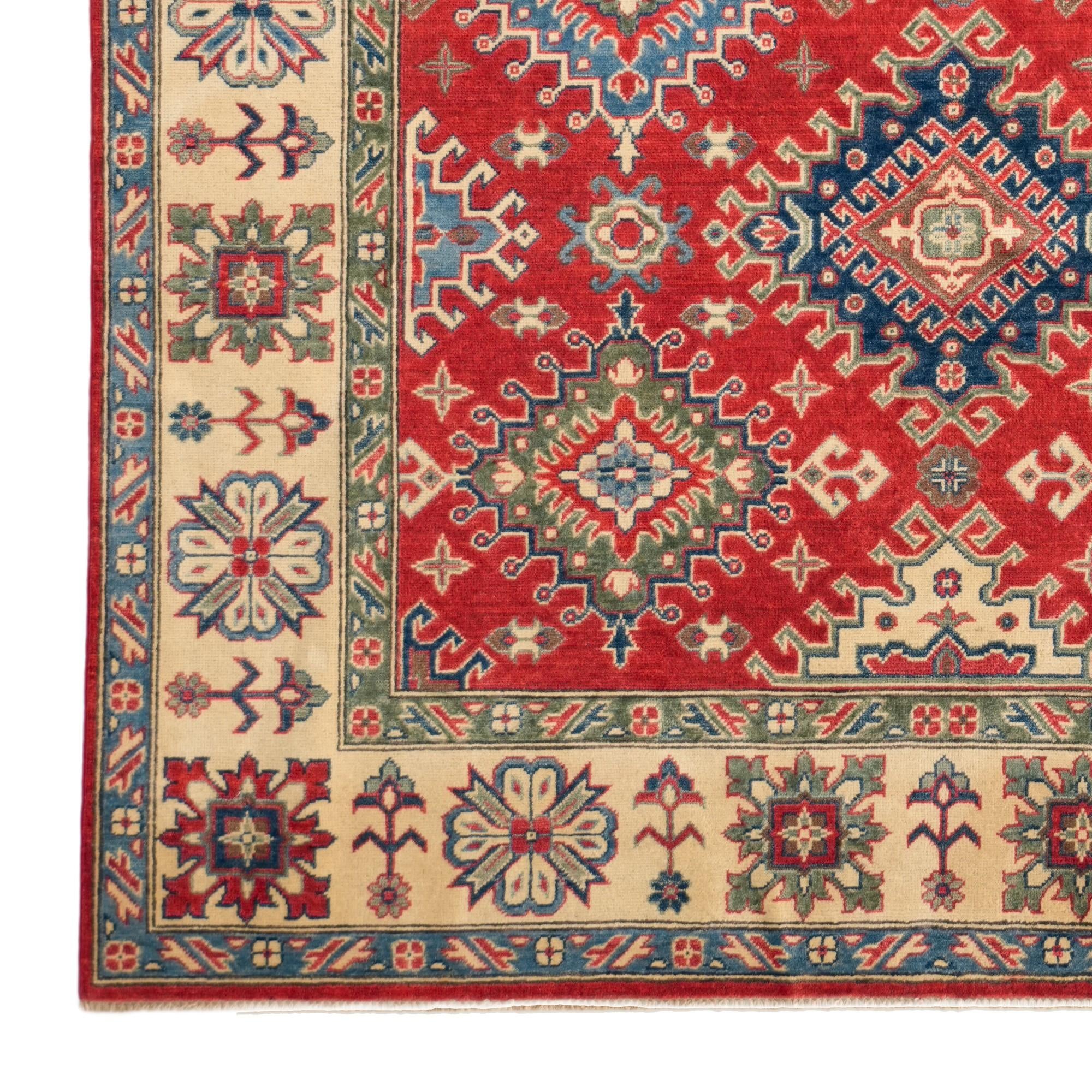 6' 8 x 9' 9 Hand Knotted Kazak Rug