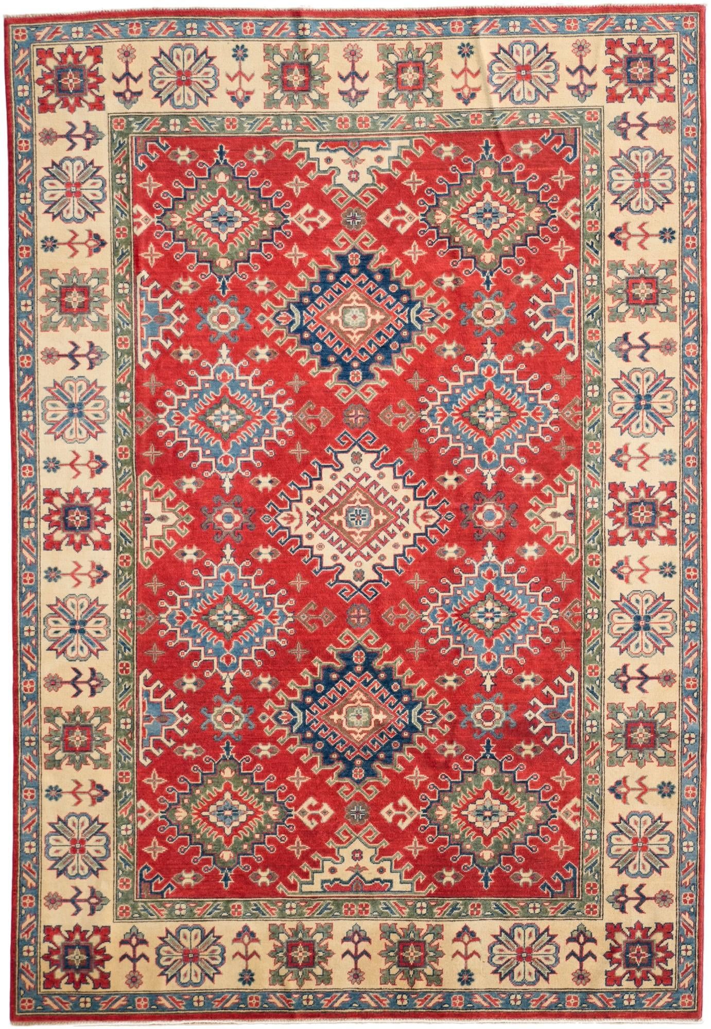 6' 8 x 9' 9 Hand Knotted Kazak Rug