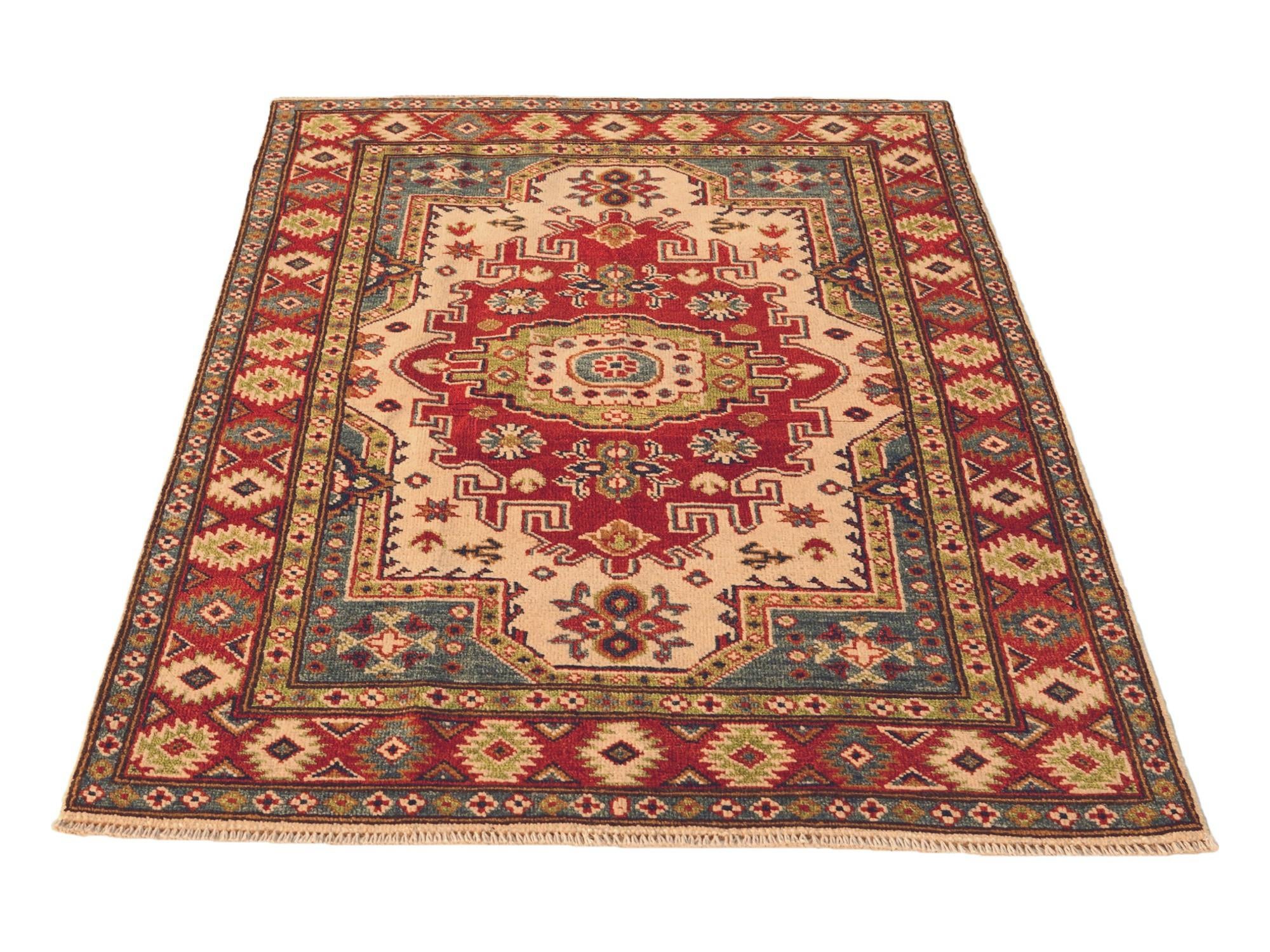 3' 2 x 4' 8 Hand Knotted Kazak Rug