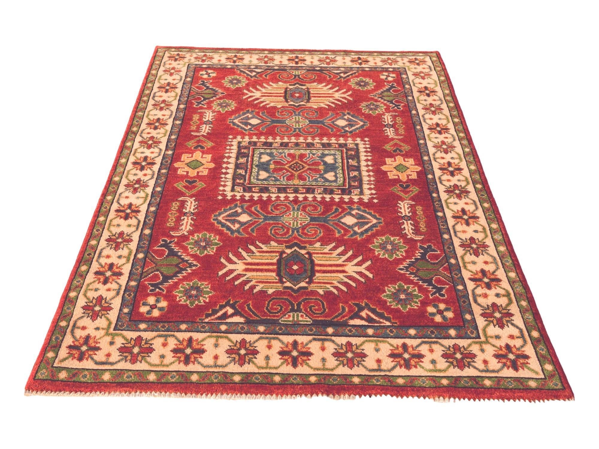 3' 11 x 5' 10 Hand Knotted Kazak Rug