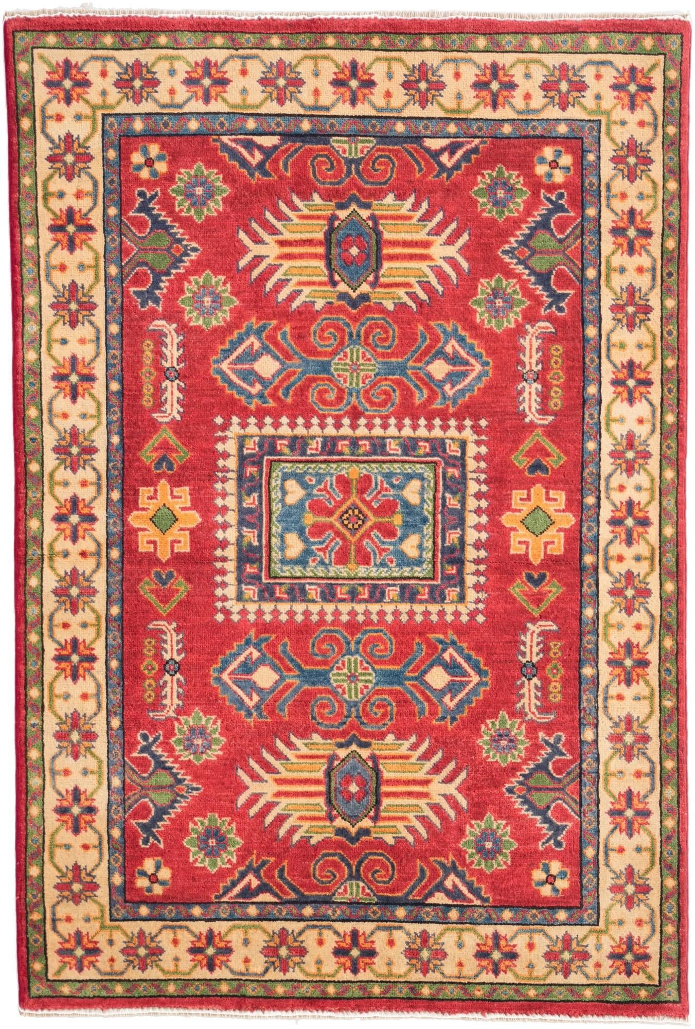 3' 11 x 5' 10 Hand Knotted Kazak Rug