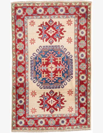 2' 7 x 4' 2 Hand Knotted Kazak Rug