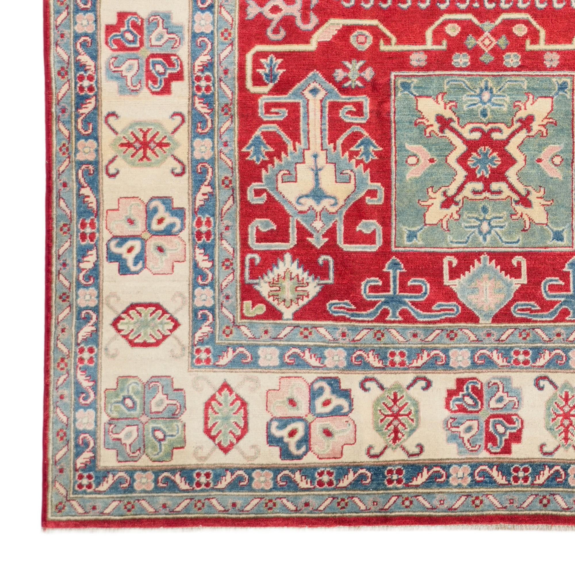 6' 7 x 9' 7 Hand Knotted Kazak Rug
