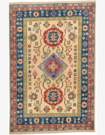 4' x 6' 1 Hand Knotted Kazak Rug