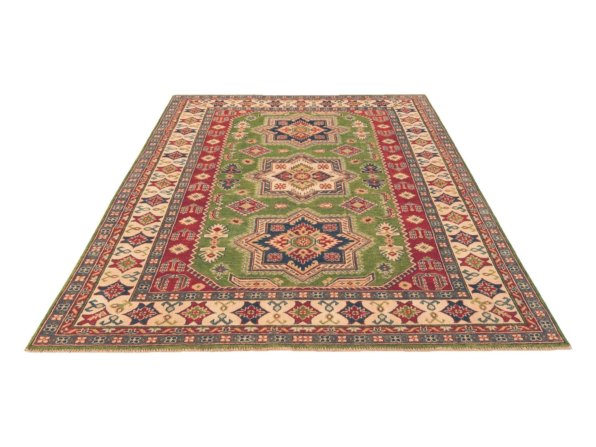 6' 4 x 8' 11 Hand Knotted Kazak Rug