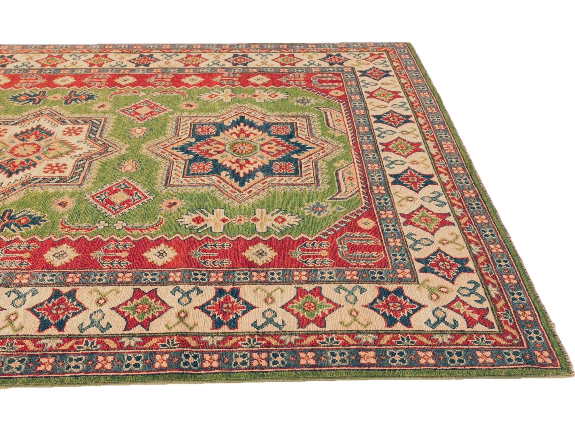 6' 4 x 8' 11 Hand Knotted Kazak Rug