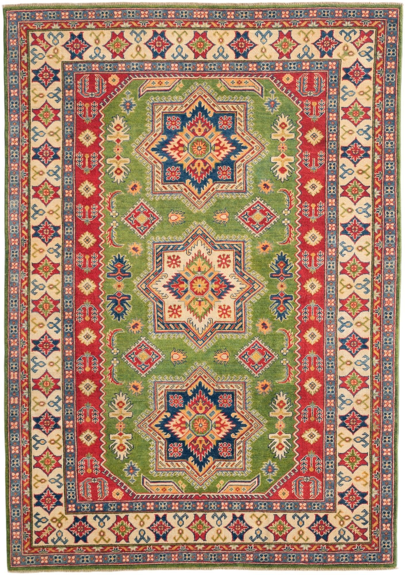 6' 4 x 8' 11 Hand Knotted Kazak Rug