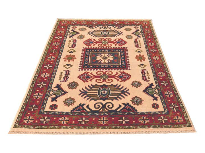 4' x 6' 2 Hand Knotted Kazak Rug
