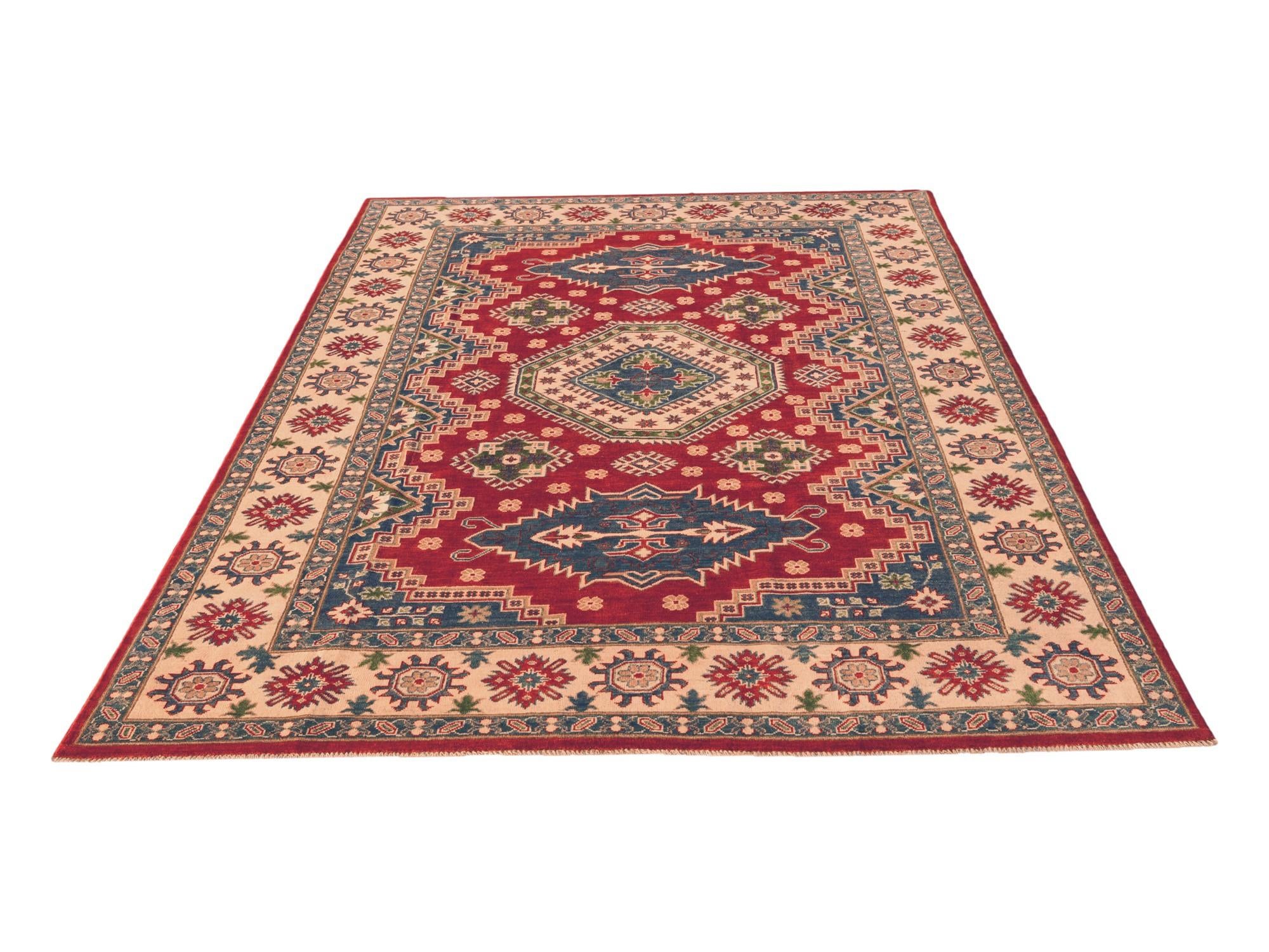 6' 10 x 9' 3 Hand Knotted Kazak Rug