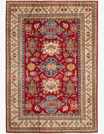 6' 2 x 8' 10 Hand Knotted Kazak Rug