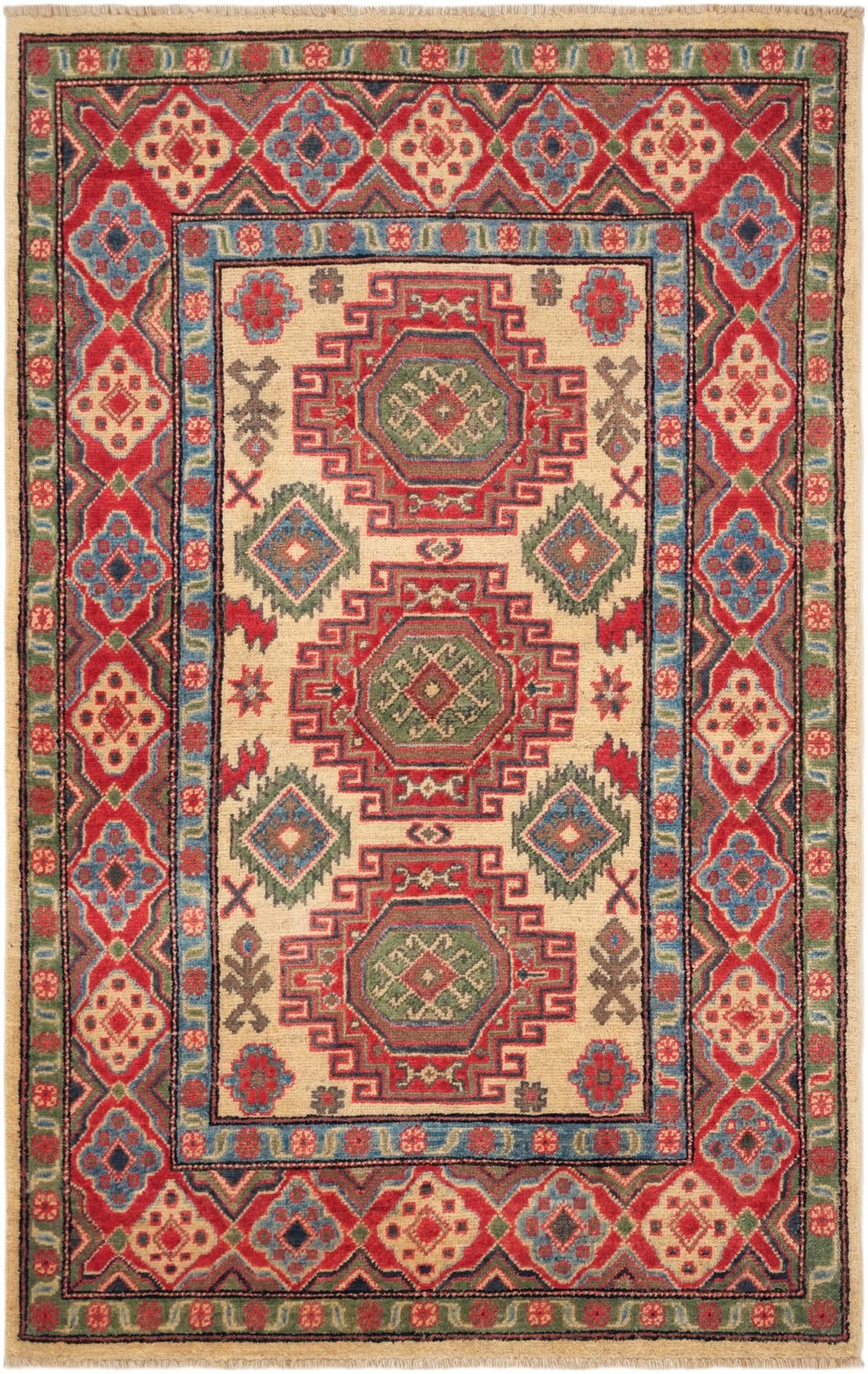 3' 3 x 5' 2 Hand Knotted Kazak Rug
