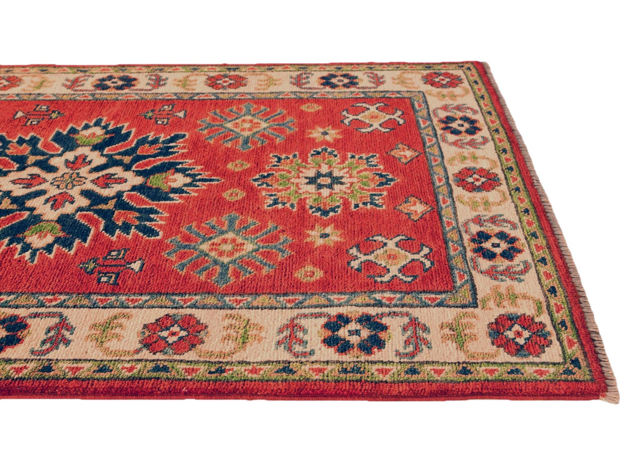 2' 7 x 4' Hand Knotted Kazak Rug