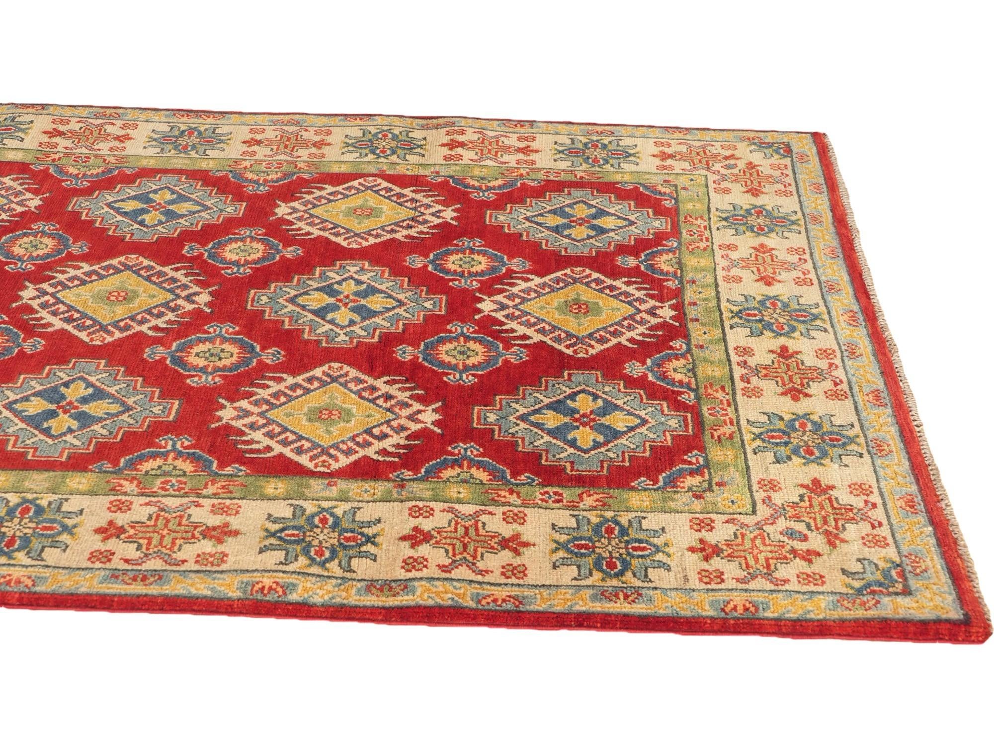 4' 1 x 5' 7 Hand Knotted Kazak Rug