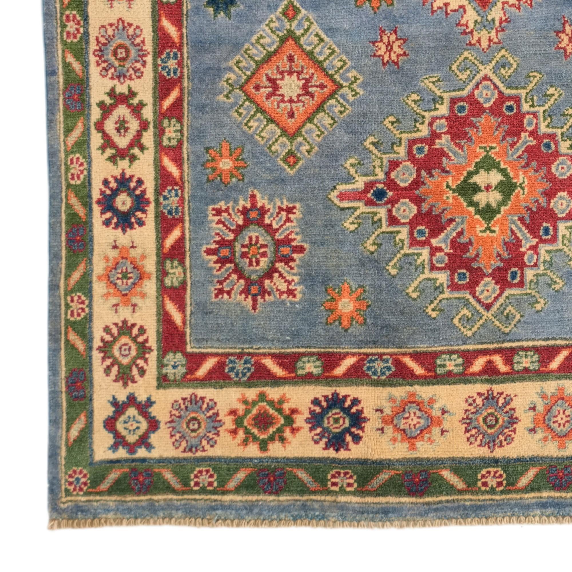 3' 11 x 6' Hand Knotted Kazak Rug