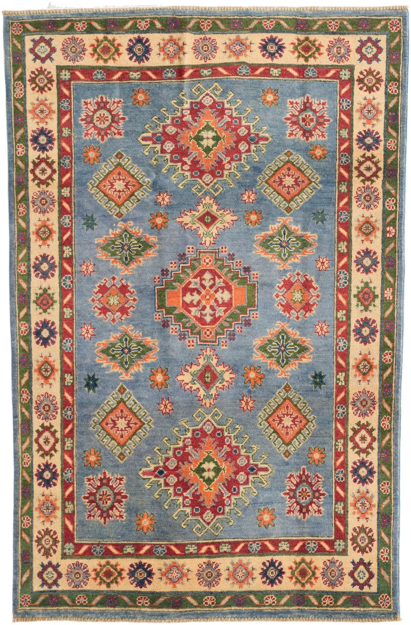 3' 11 x 6' Hand Knotted Kazak Rug