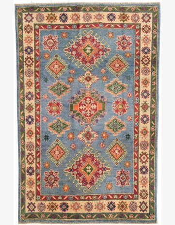 3' 11 x 6' Hand Knotted Kazak Rug