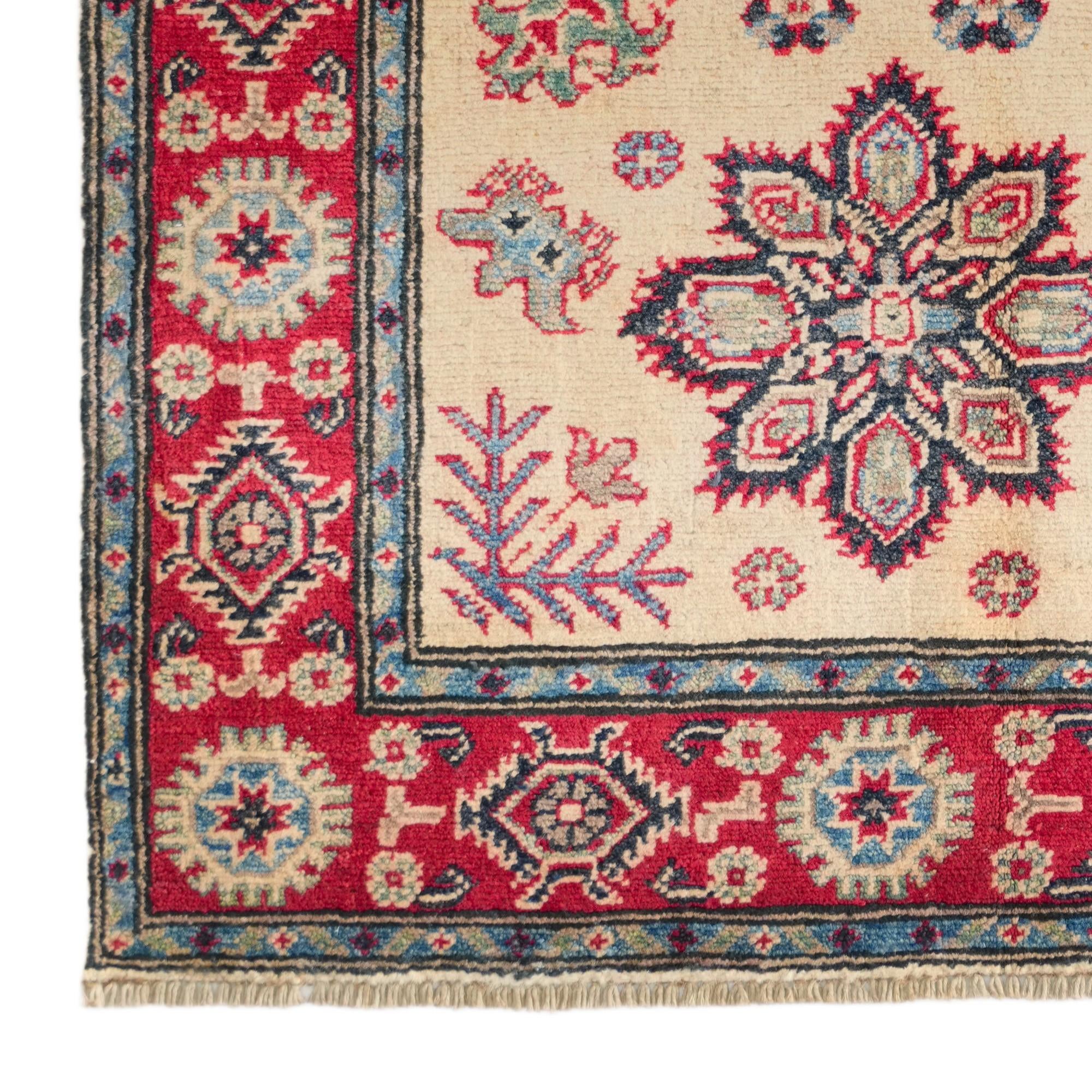3' x 4' 9 Hand Knotted Kazak Rug
