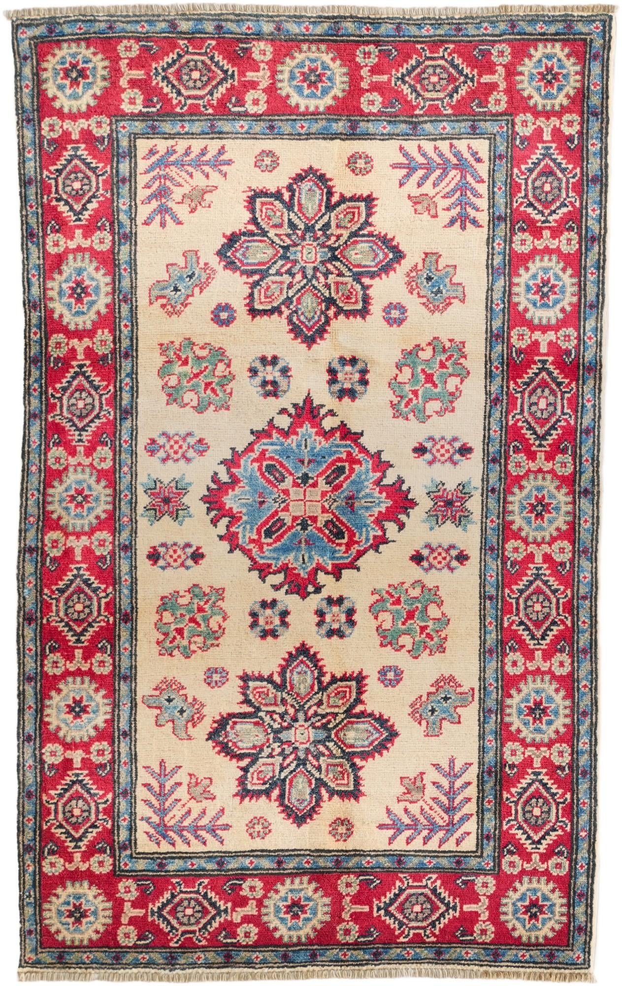 3' x 4' 9 Hand Knotted Kazak Rug