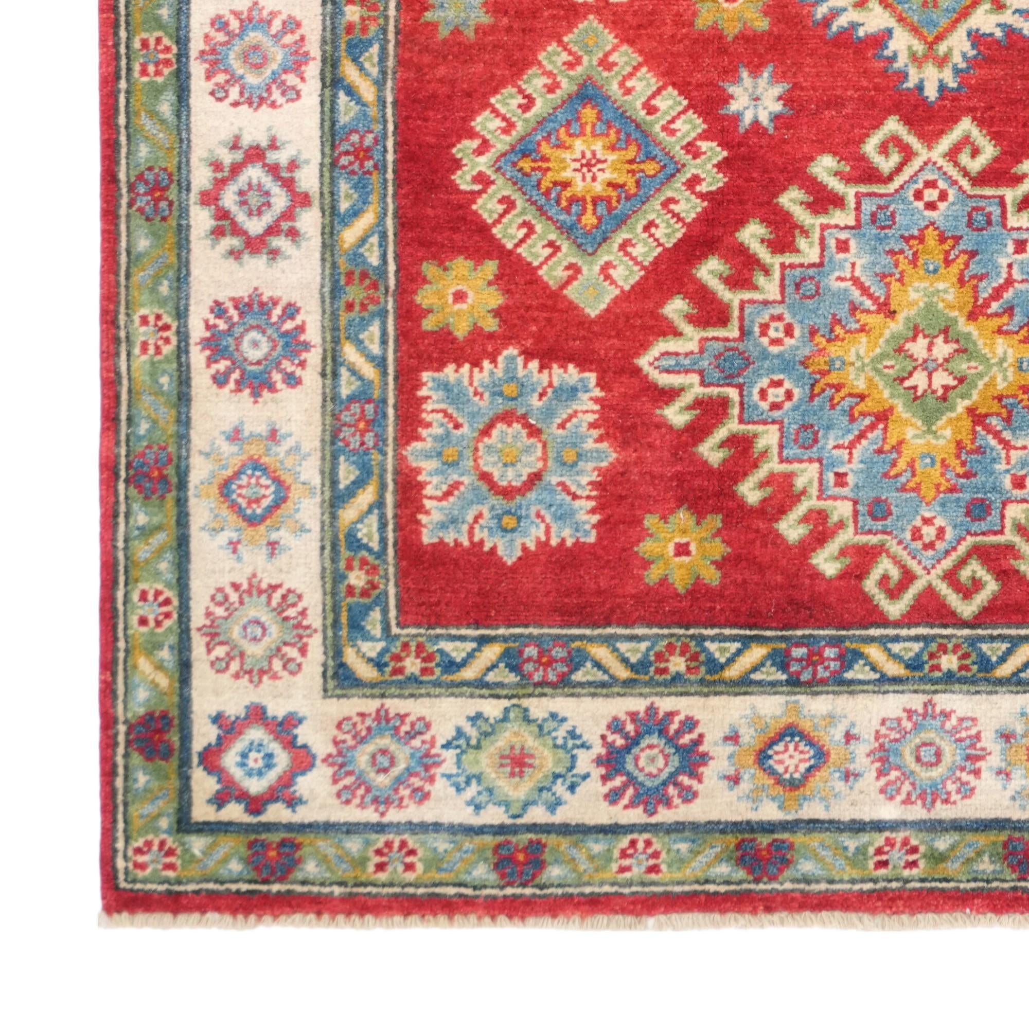 4' x 6' Hand Knotted Kazak Rug