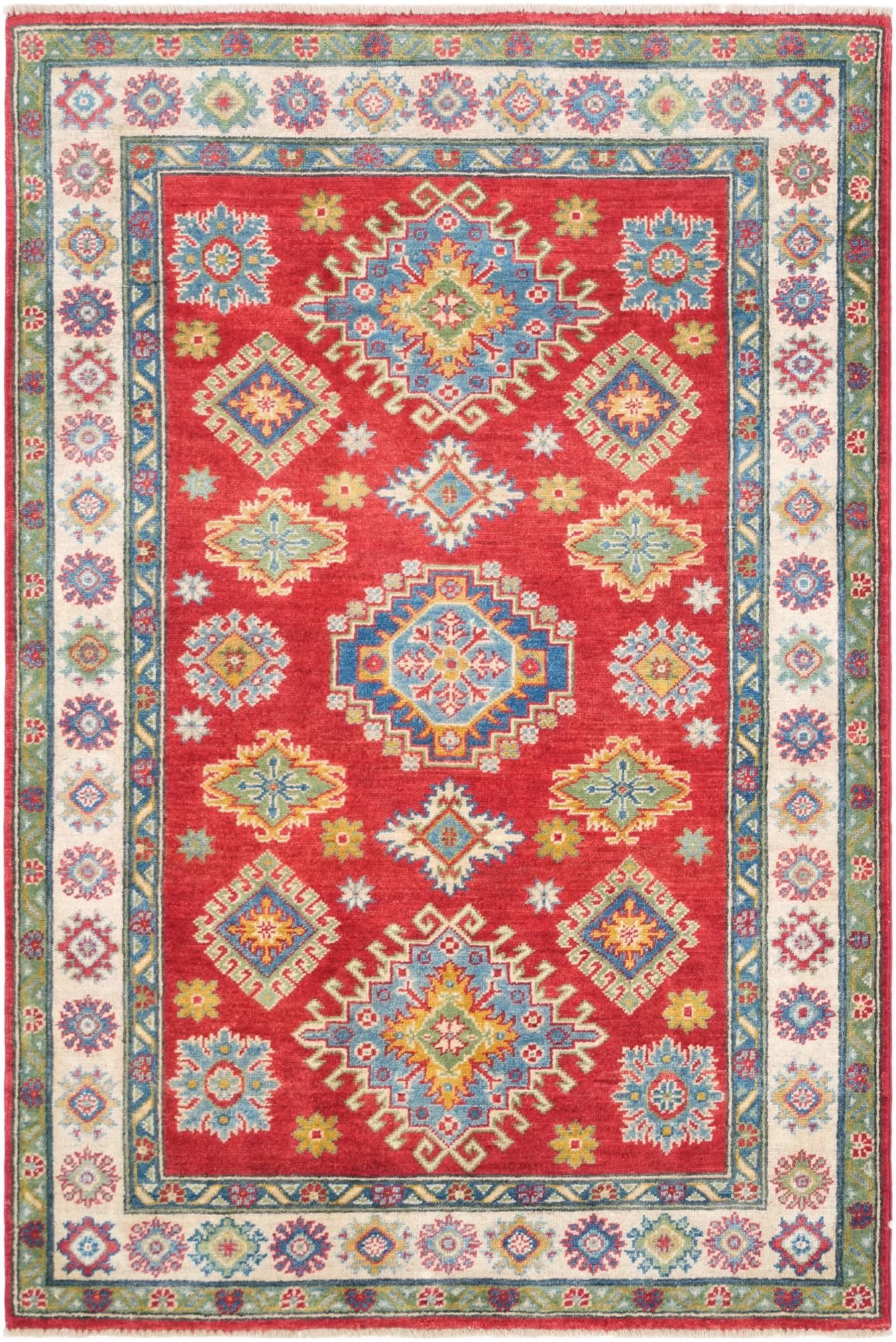 4' x 6' Hand Knotted Kazak Rug
