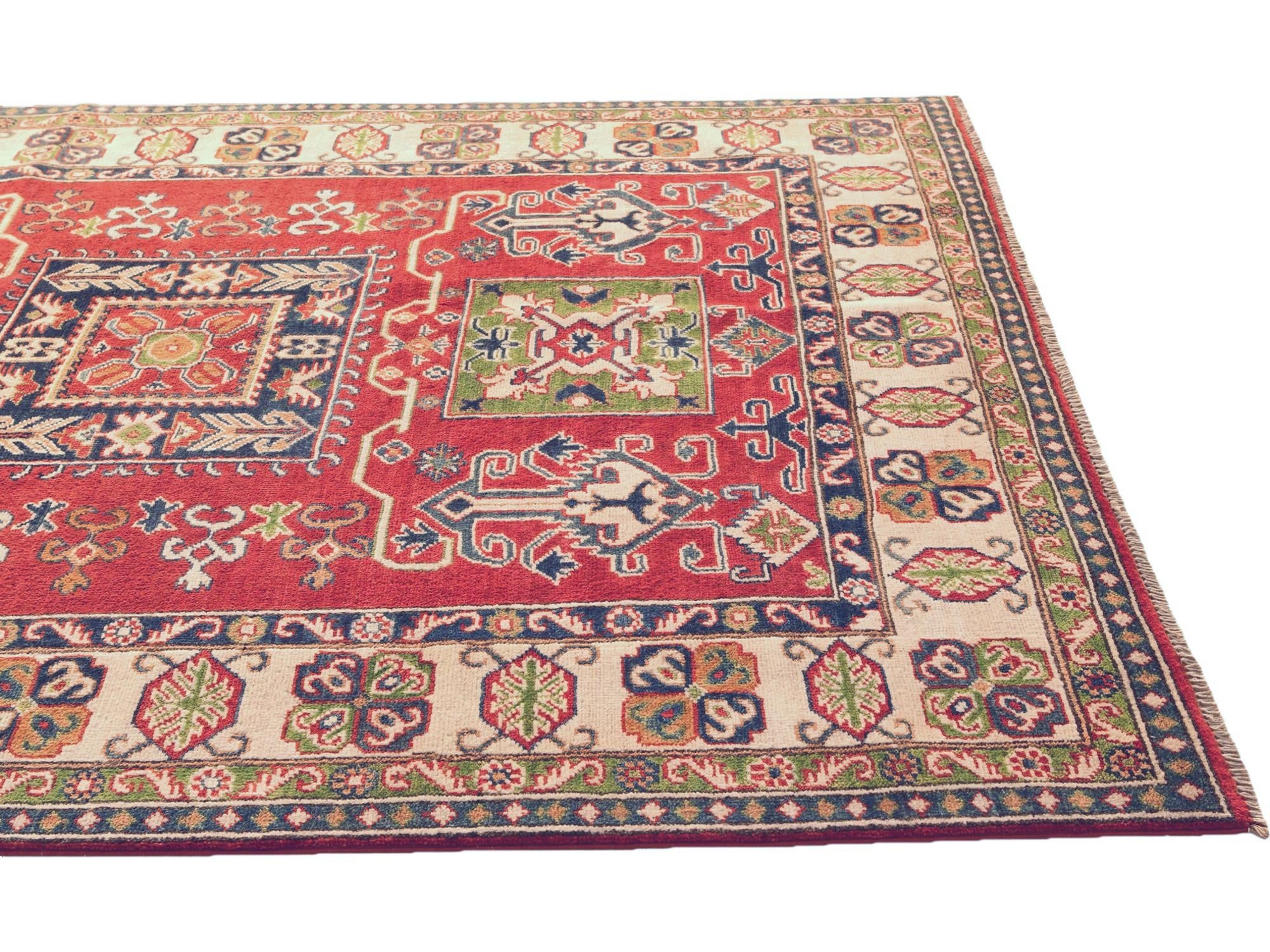 5' x 7' Hand Knotted Kazak Rug