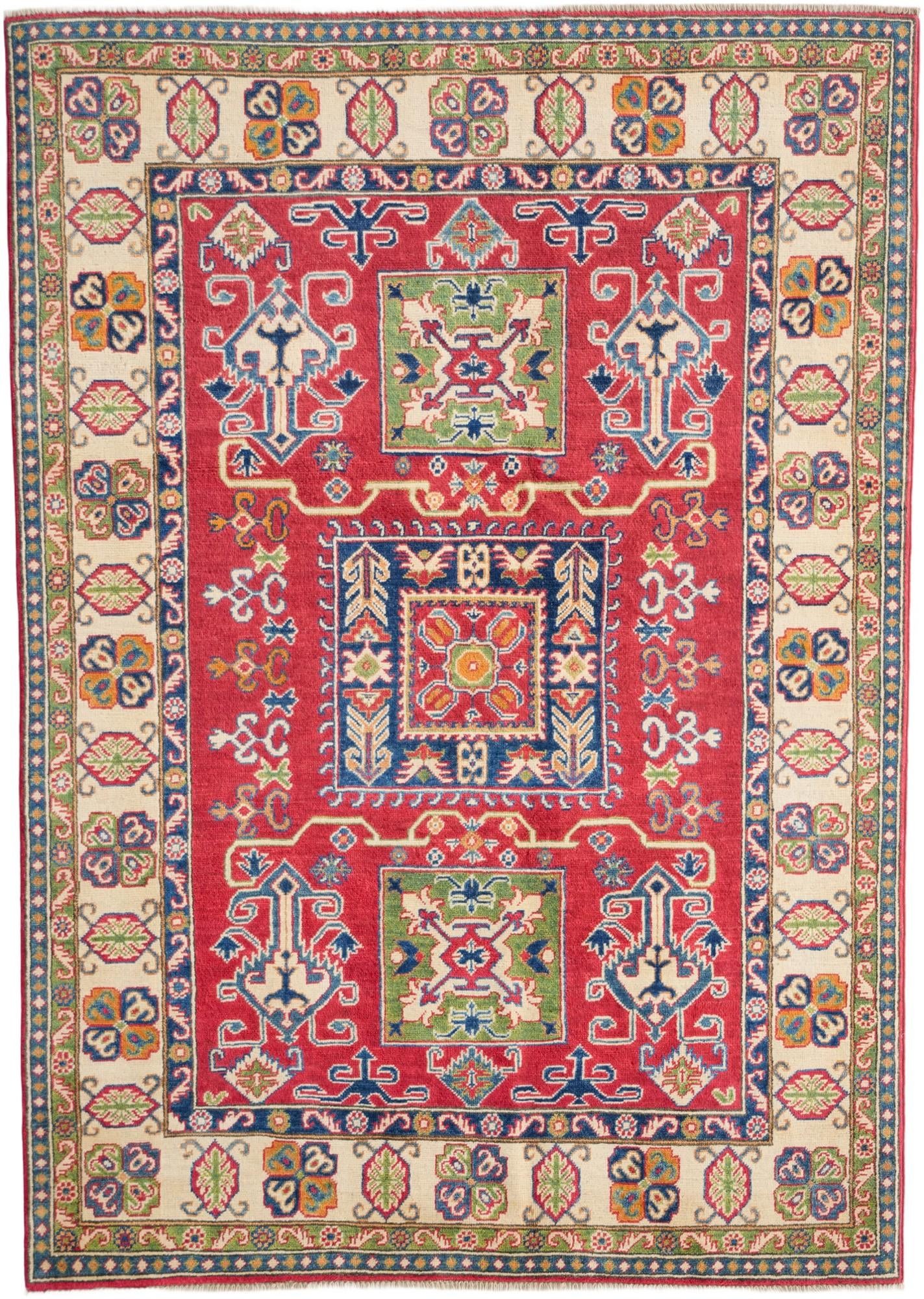5' x 7' Hand Knotted Kazak Rug