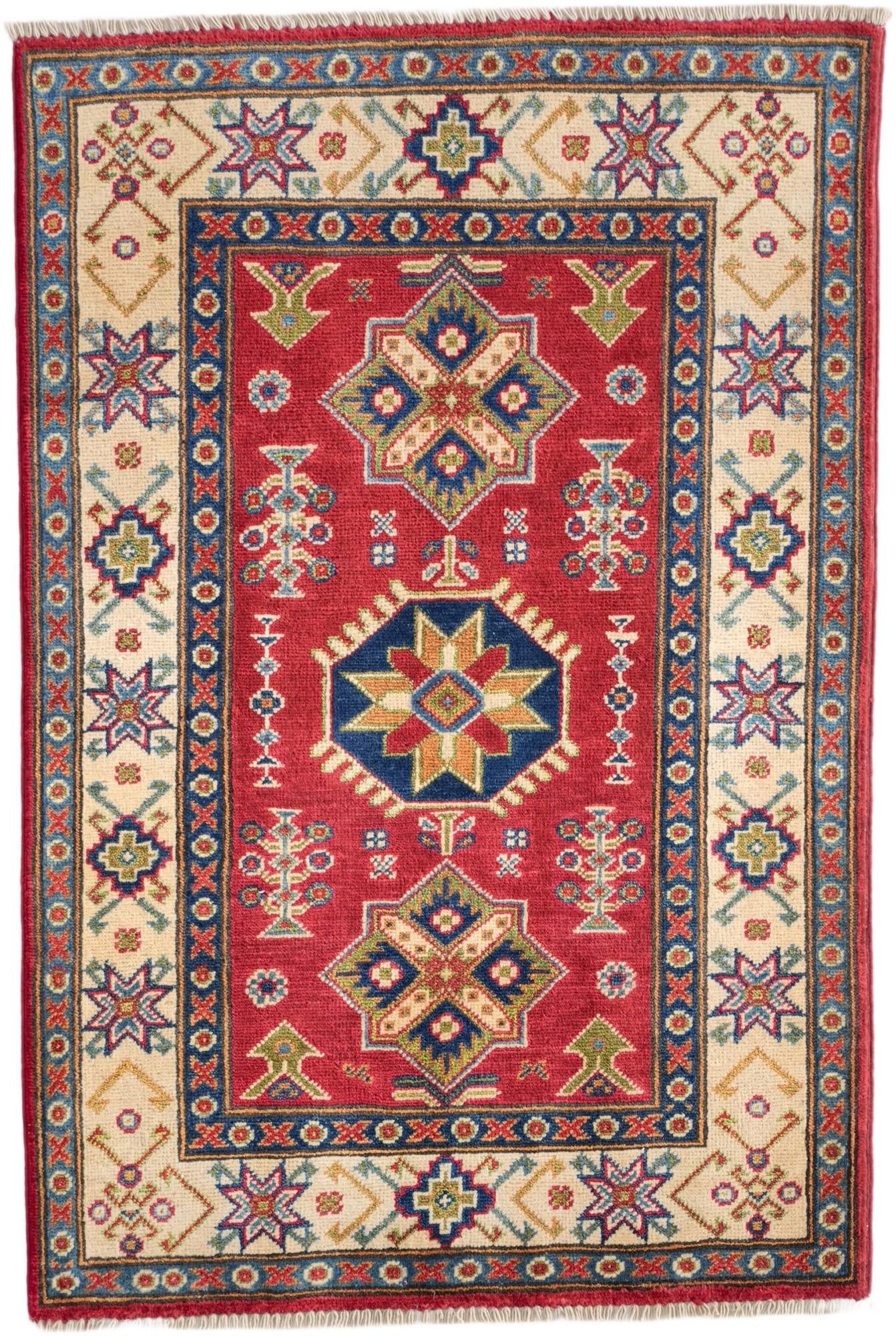 2' 8 x 4' Hand Knotted Kazak Rug
