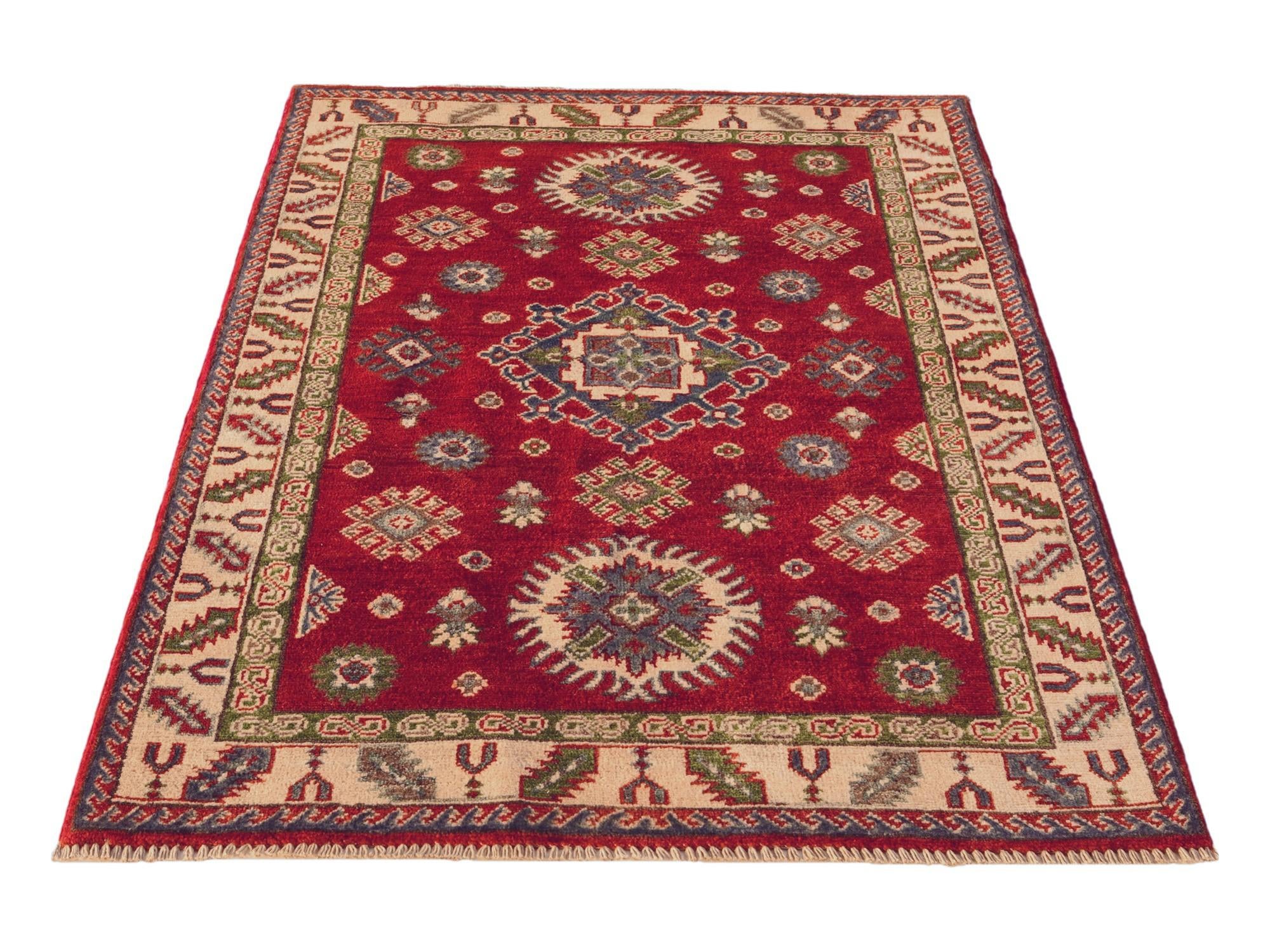 3' 5 x 4' 11 Hand Knotted Kazak Rug