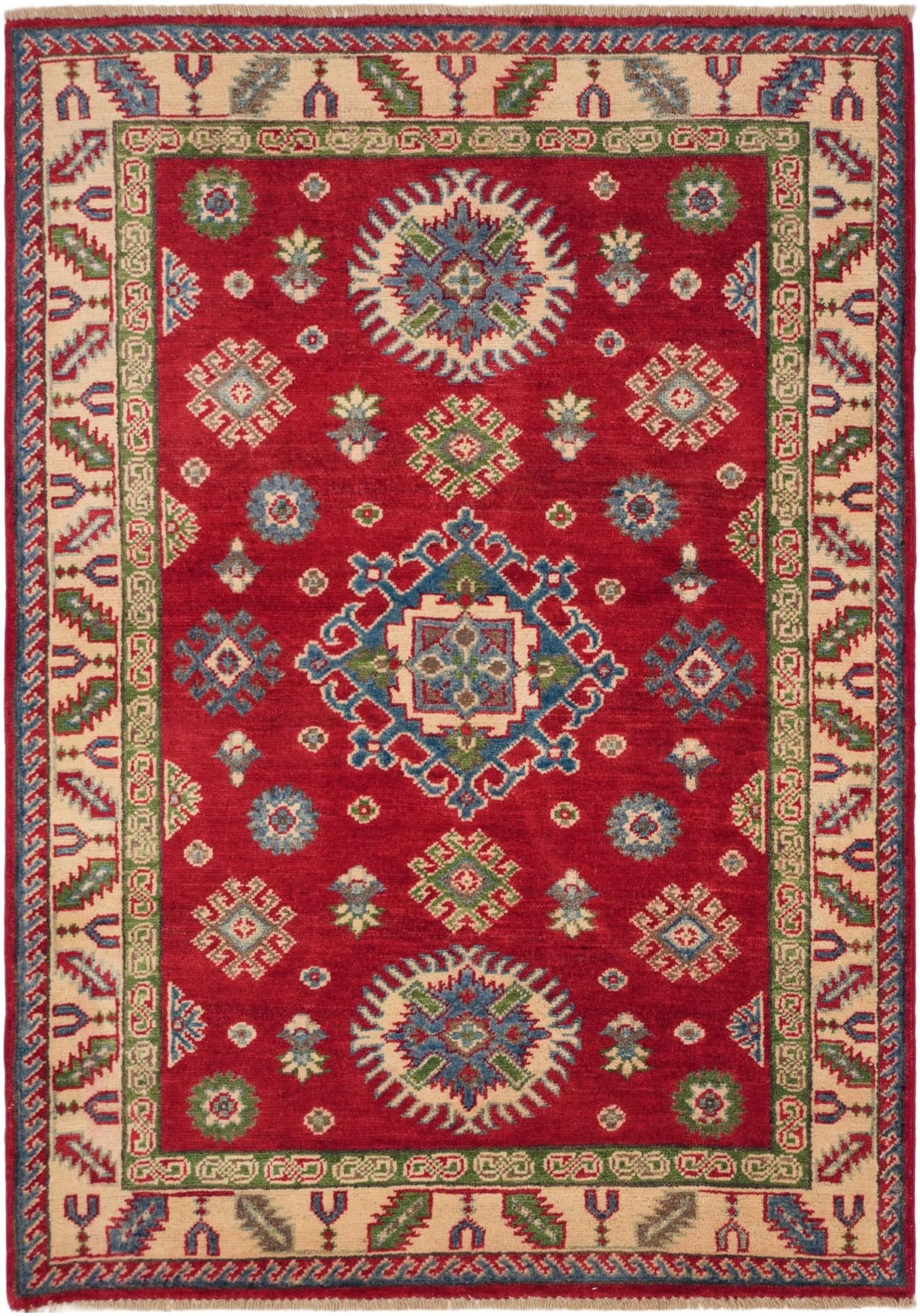 3' 5 x 4' 11 Hand Knotted Kazak Rug