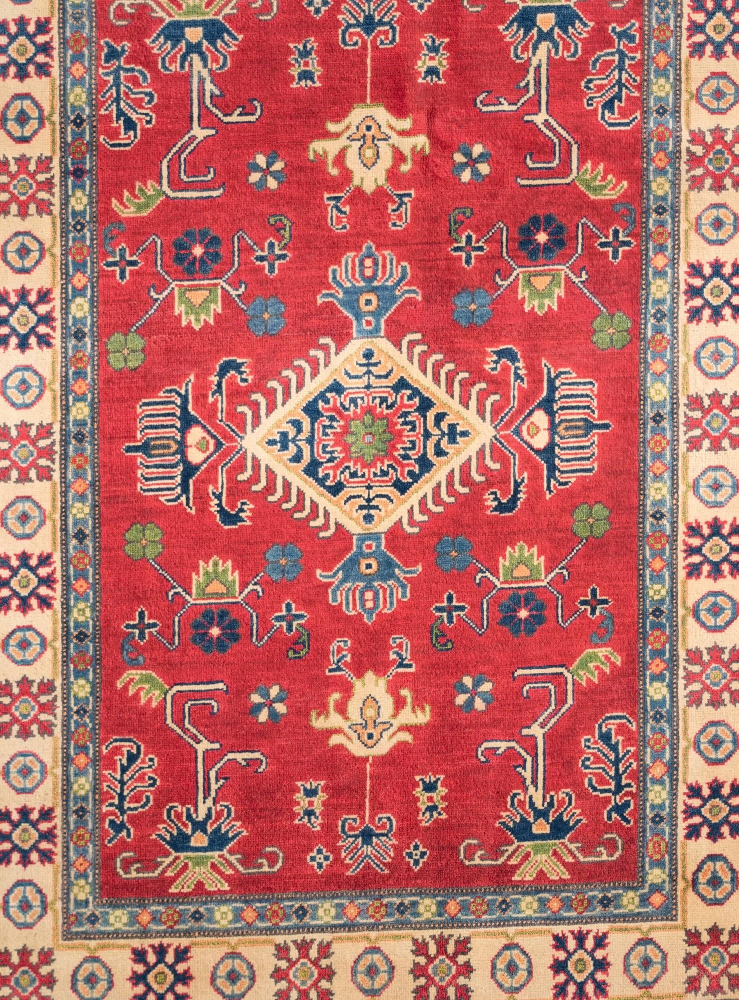 4' x 5' 11 Hand Knotted Kazak Rug