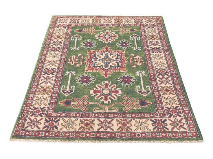 Detailansicht von 100cm x 150cm Handgeknüpft Kazak Teppich