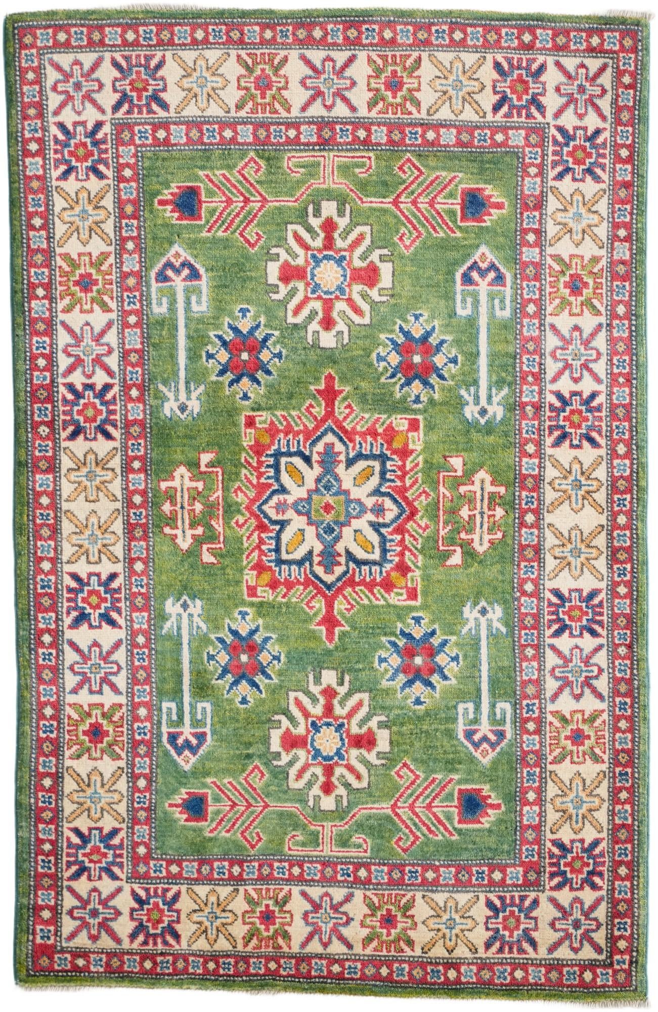 3' 3 x 4' 11 Hand Knotted Kazak Rug