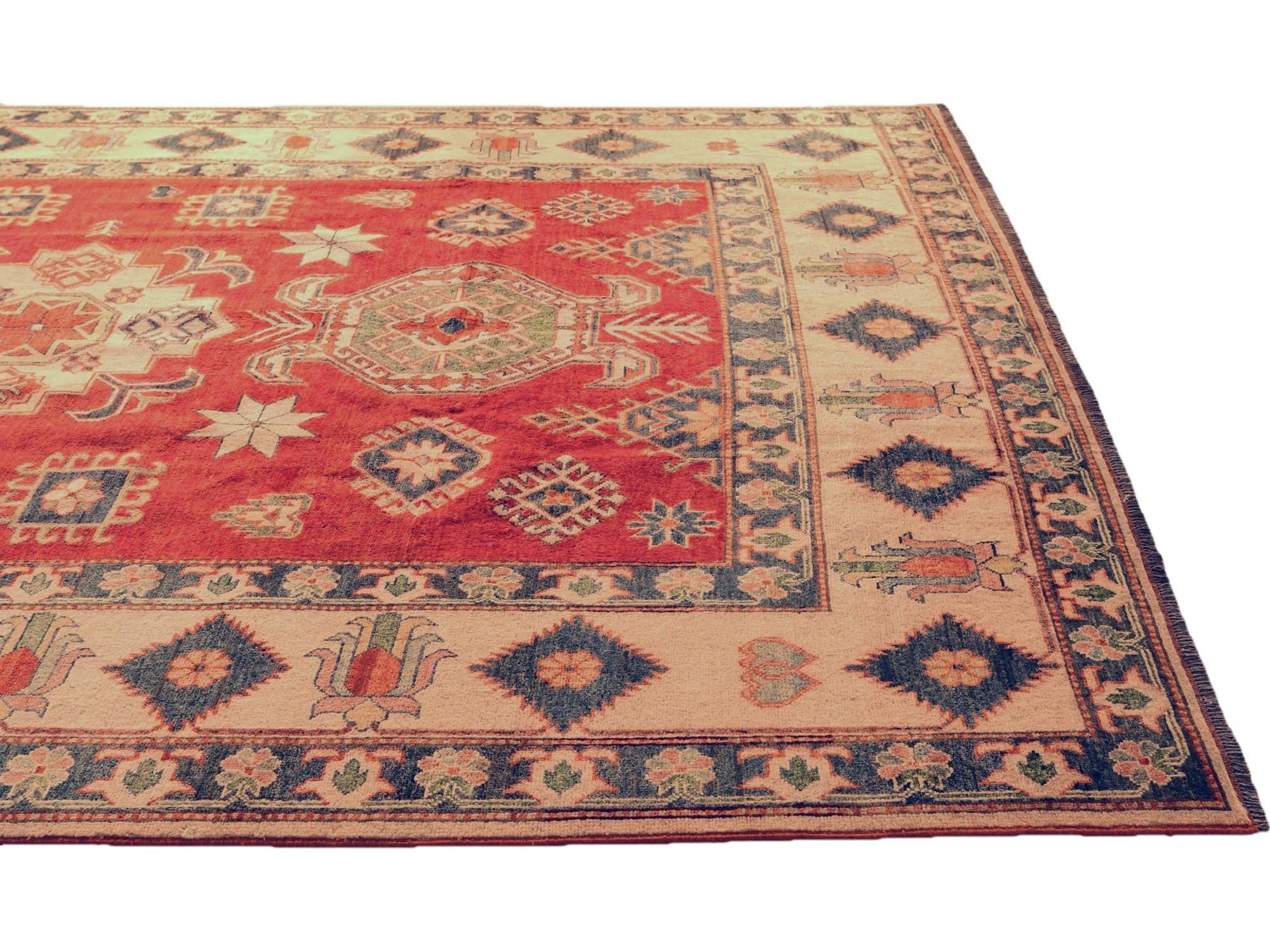 7' 1 x 10' 3 Hand Knotted Kazak Rug