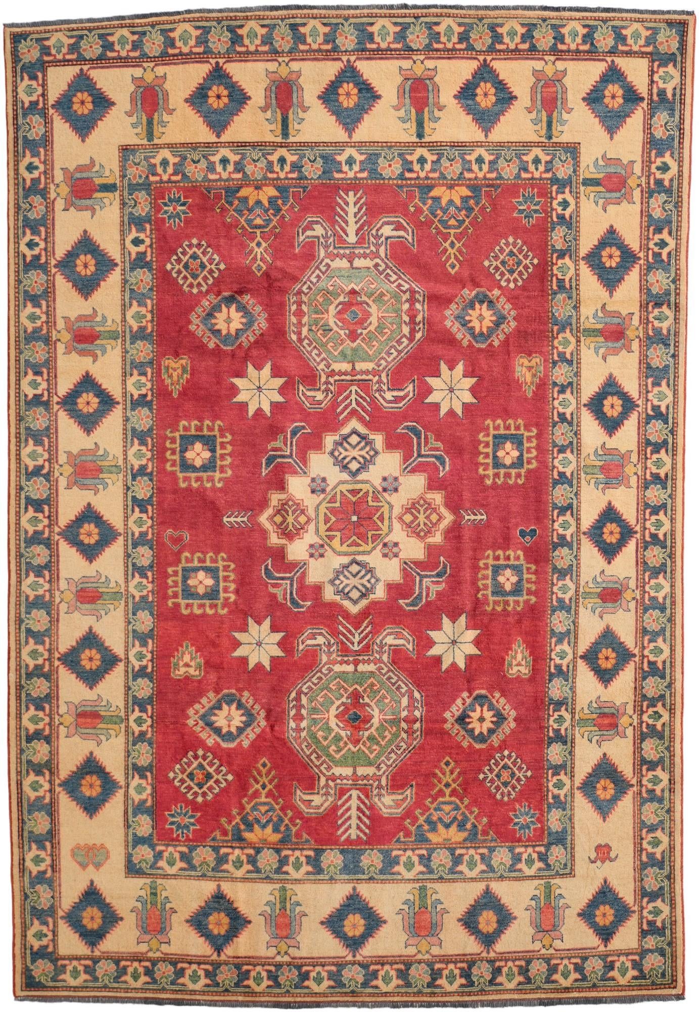 7' 1 x 10' 3 Hand Knotted Kazak Rug