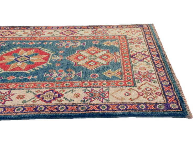 Detail image of 80cm x 130cm anudado a mano Kazak Alfombra